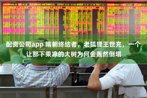 配资公司app 隋朝终结者，老狐狸王世充，一个让部下乘凉的大树为何会轰然倒塌